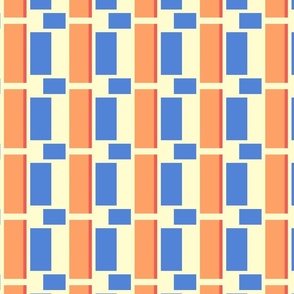 Minimal orange blue cream geometric color block