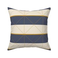 Geometric navy gold color block