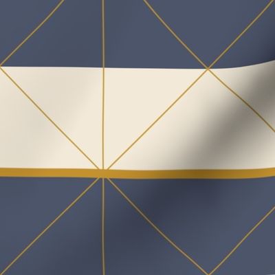 Geometric navy gold color block