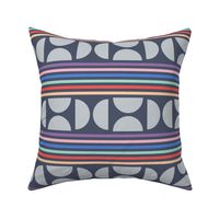 Geometric navy shapes and lines color block