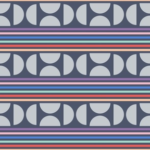 Geometric navy shapes and lines color block