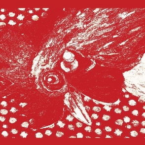 Rustic Red Rooster Tea Towel 