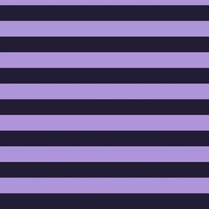 Horizontal Awning Stripe Pattern - Elderberry and Lavender