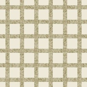 Hatched Gingham for Fall in olive green
