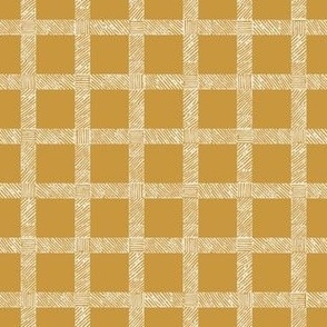 Hatched Gingham for Fall on oak leaf yellow