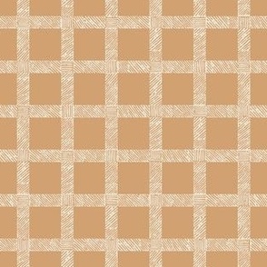 Hatched Gingham for Fall on light terracotta