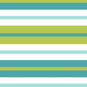 Stripes Lime Green Teal Aqua Blue White