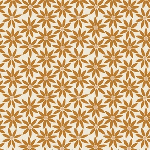 Medium // Sunflower Tile Bright Terracotta on Cream