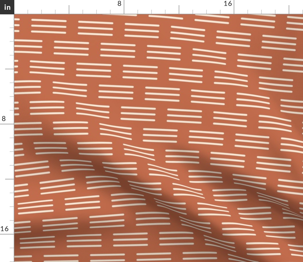 Terracotta mud cloth minimal lines