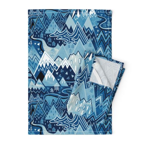 Maximalist Mountain Maze - Winter Blues - Large Scale