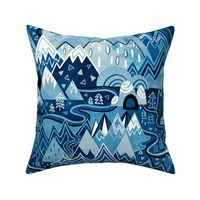 Maximalist Mountain Maze - Winter Blues - Large Scale