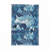 Maximalist Mountain Maze - Winter Blues - Large Scale