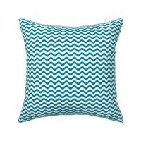 Small Scale Wavy Stripes Turquoise Ocean Water on White