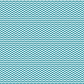 Small Scale Wavy Stripes Turquoise Ocean Water on White