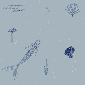 simple sketchy summer swimming_DUSTY BLUE