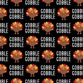 Gobble Gobble - Thanksgiving Turkey - black - LAD21