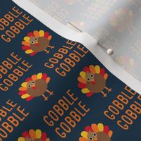 Gobble Gobble - Thanksgiving Turkey - dark blue - LAD21