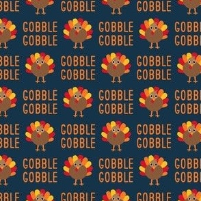 Gobble Gobble - Thanksgiving Turkey - dark blue - LAD21