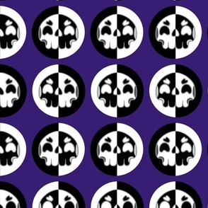 Cute Black and White Skulls on Purple
