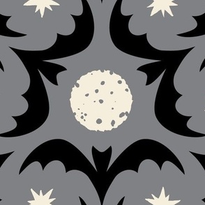 Halloween Bat Moon Gray Large Scale