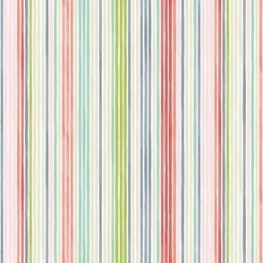 Vertical Watercolor Mini Stripes Multi M+M Quinoa by Friztin