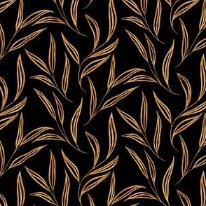 Willow Leaves | Black & Gold