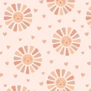 Cute Sunshine & Hearts in Muted Pinks (Small Scale)