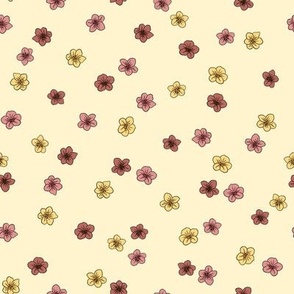Vintage Ditsy Floral on Cream