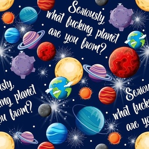 Large Scale Seriously What Fucking Planet are You From Funny Adult Sarcastic Sweary Humor