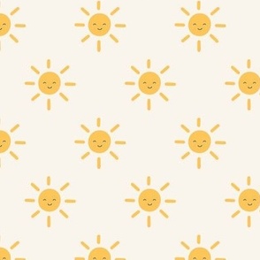 Small Happy Sunshine Yellow Smiley Face Sun Dots