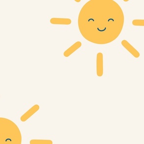 XXL Happy Sunshine Yellow Smiley Face Sun Dots Wallpaper