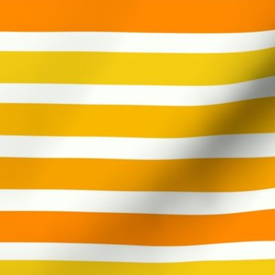 Medium Scale Stripes on Ivory Yellow Gold Orange Safari Sunset or Halloween