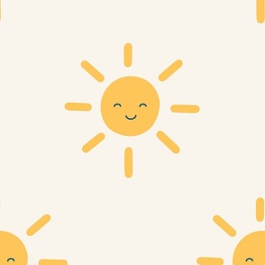 XL Happy Sunshine Yellow Smiley Face Sun Dots