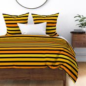 Large Scale Stripes on Black Yellow Gold Orange Safari Sunset or Halloween