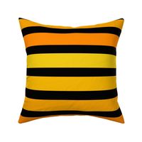 Large Scale Stripes on Black Yellow Gold Orange Safari Sunset or Halloween