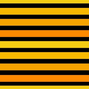 Large Scale Stripes on Black Yellow Gold Orange Safari Sunset or Halloween