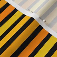 Small Scale Stripes on Black Yellow Gold Orange Safari Sunset or Halloween