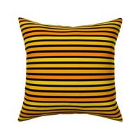 Small Scale Stripes on Black Yellow Gold Orange Safari Sunset or Halloween