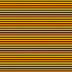 Small Scale Stripes on Black Yellow Gold Orange Safari Sunset or Halloween