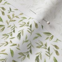 Wild Flowers Leaves  - White Green