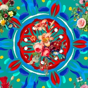 Colourful,bohemian,tiles,flowers,summer,mosaic,boho pattern 