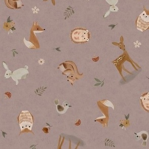 Forest Friends - Dusty Rose Paper