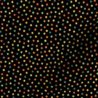 Spooky Garden Confetti Dots on Black
