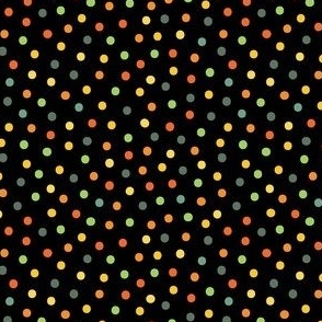 Spooky Garden Confetti Dots on Black
