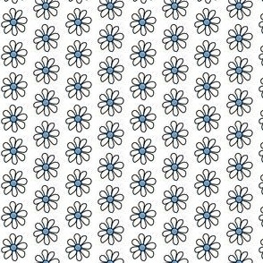 Vintage flower simple white with blue