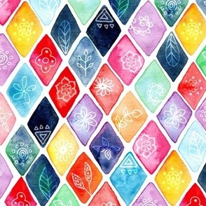 Watercolour Rainbow Diamonds