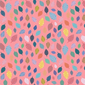 Stripes Leaves | on Peach | M size | Tropical Jungle Leaves - Carnival - Collection