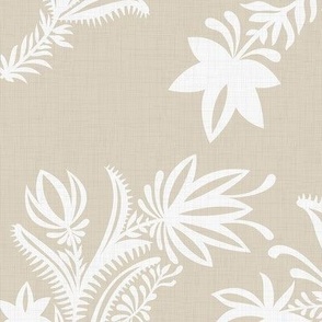 Folk Floral Embroidery - Linen / Large