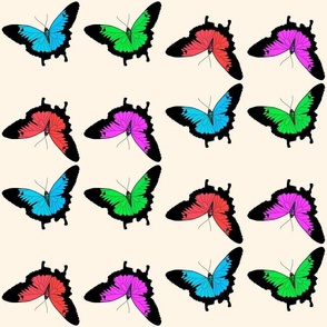 Butterfly Fiesta #1 - cream, medium to large 