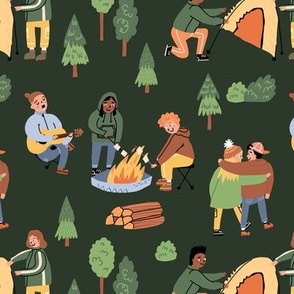 Forest, nature, friends - small pattern version